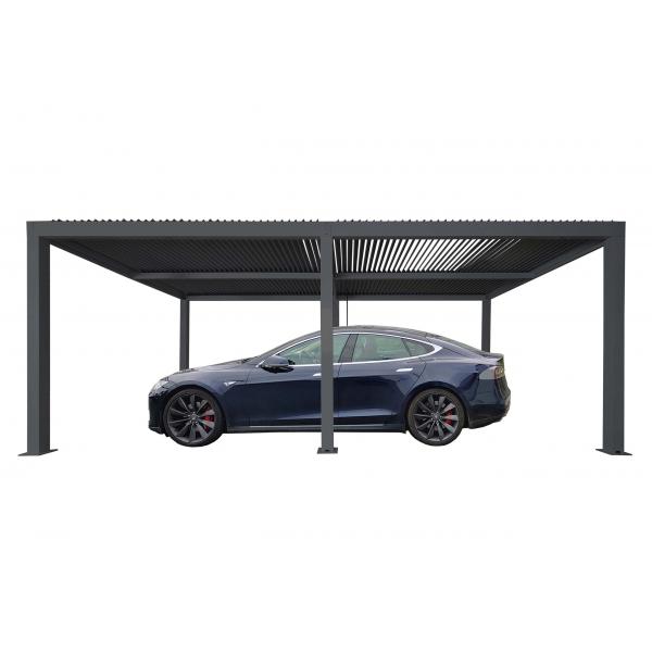 Carport HWC-L46, Autoberdachung Garage Unterstand, 11cm-Aluminium-Gestell, Regenrinne sturmfest, 3x6m ~ anthrazit