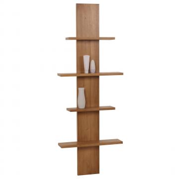 Teak-Wandregal HWC-M72, Badregal Hngeregal Regal, hochwertiges B-Grade-Teak (Kernholz, 20-30 Jahre), 51x56x15cm