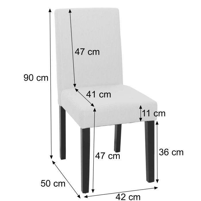 6er-Set Esszimmerstuhl Littau, Stuhl Kchenstuhl Hochlehner, Stoff/Textil Cord Holz ~ hellgrau, dunkle Beine