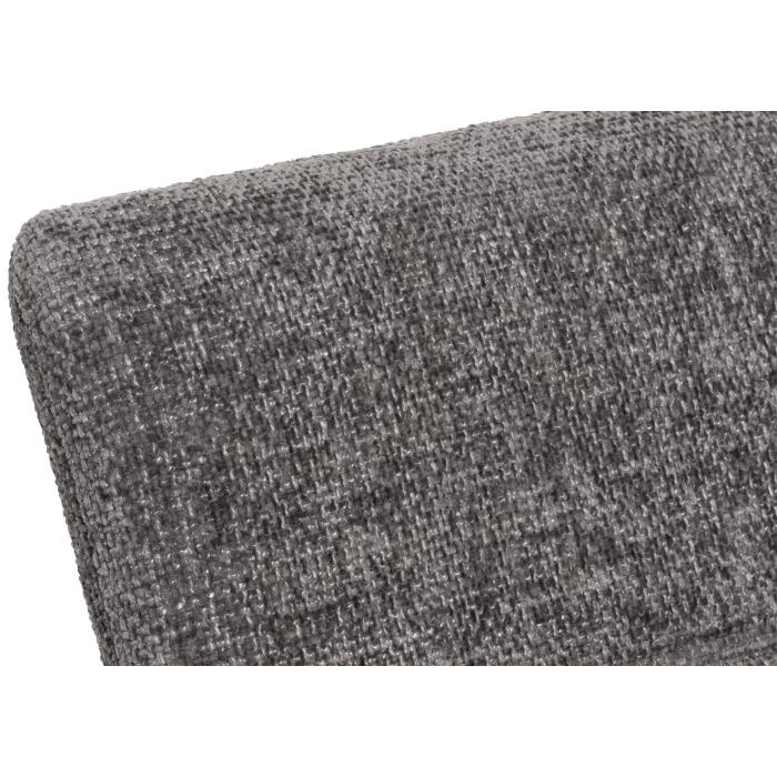 Sitzbank HWC-G55, Esszimmerbank Bank, Edelstahl gebrstet Stoff/Textil Chenille ko-Tex, 180cm ~ dunkelgrau