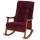 Schaukelstuhl HWC-K10, Relaxsessel, Holz FSC Stoff/Textil Chenille (465g/m) ~ bordeaux, Gestell Walnuss-Optik