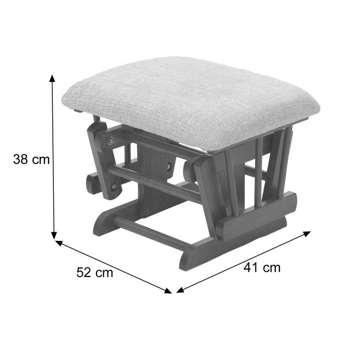 Relaxsessel HWC-C76, Schaukelstuhl Sessel Schwingstuhl mit Hocker Stoff Cord 320g/m ko-Tex ~ creme Gestell dunkel