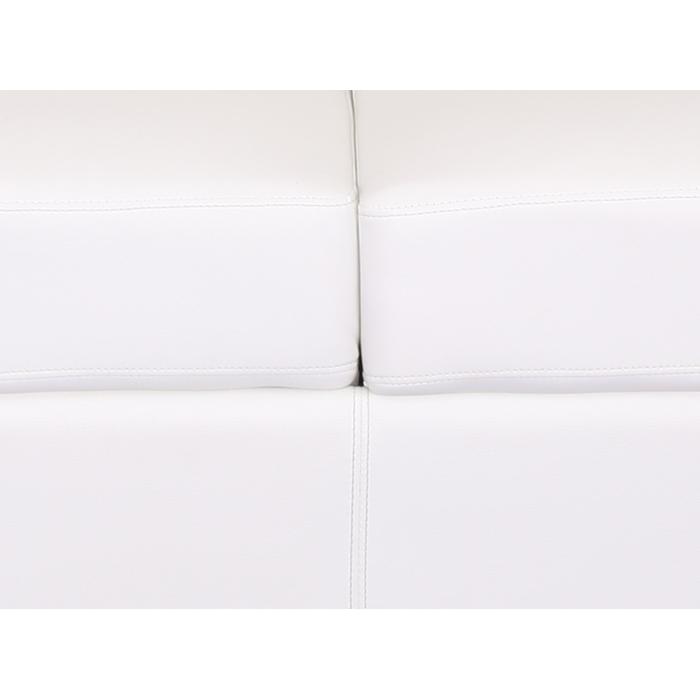 3er Sofa Couch Loungesofa Lille, Kunstleder/Leder weiß/schwarz von  Heute-Wohnen