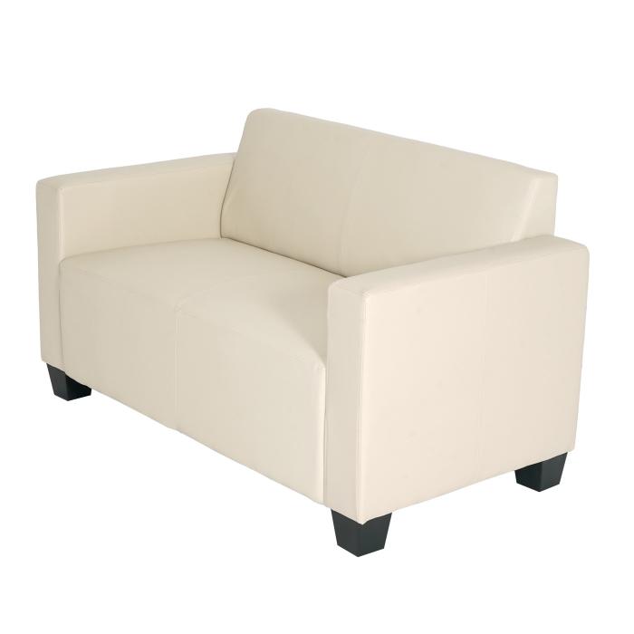 2er Sofa Couch Lyon Loungesofa Kunstleder ~ creme von Heute-Wohnen
