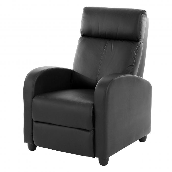 Fernsehsessel Relaxsessel Liege Sessel Denver, Kunstleder ~ schwarz von  Heute-Wohnen