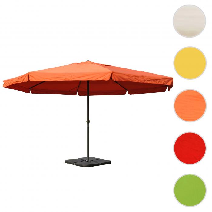 Sonnenschirm Meran Pro, Gastronomie Marktschirm mit Volant Ø 5m  Polyester/Alu 28kg ~ terracotta mit Ständer von Heute-Wohnen