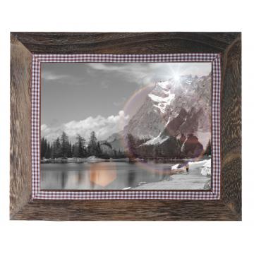 Bilderrahmen T247, Fotorahmen Wand-Rahmen, 19x24cm Shabby-Look Landhaus ~ braun