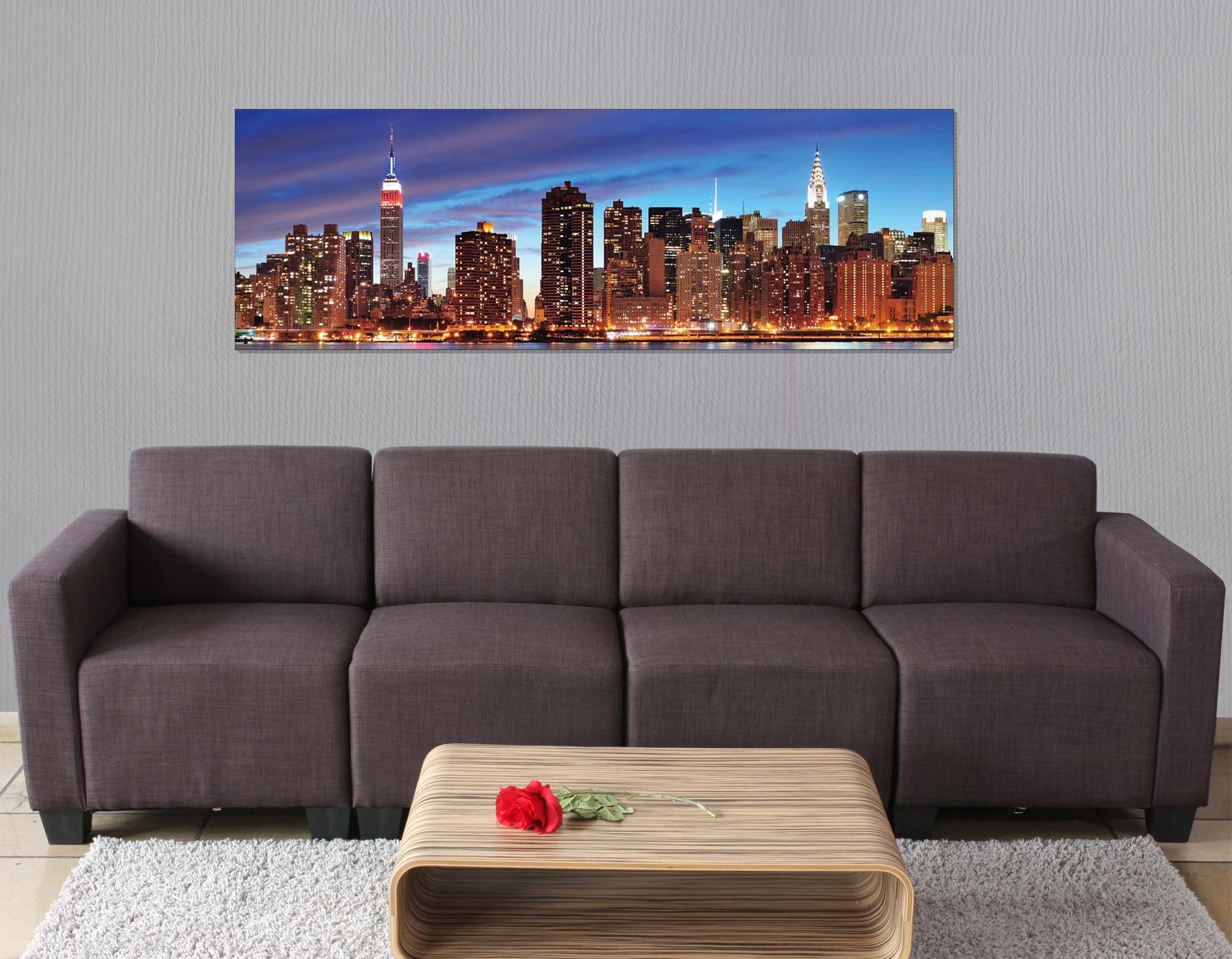 LED-Bild, Leinwandbild Leuchtbild Wandbild, Timer FSC-zertifiziert ~  120x40cm New York, flackernd von Heute-Wohnen