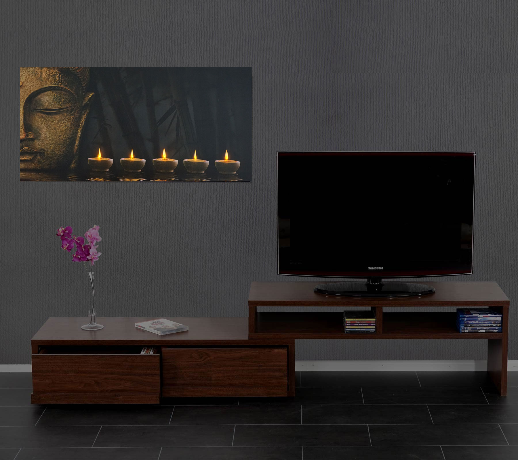 LED-Bild, Leinwandbild Leuchtbild Wandbild, Timer - 110x55cm Buddha,  flackernd | swisshandel24 – wir verschönern Ihr Zuhause