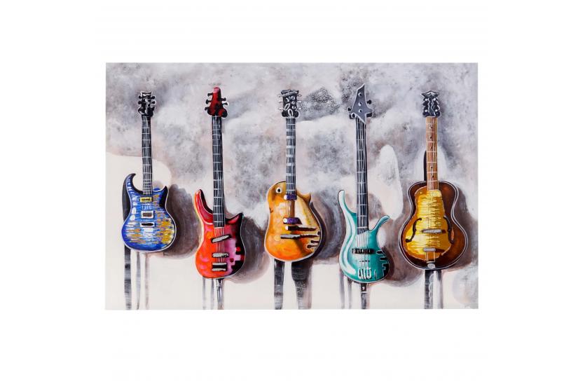 Ölgemälde Gitarren, 100% handgemaltes Wandbild 3D-Bild Gemälde XL, 120x80cm  von Heute-Wohnen