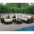 Luxus Poly-Rattan Sofa-Garnitur Melilla, Lounge-Set Gartengarnitur, Alu-Gestell