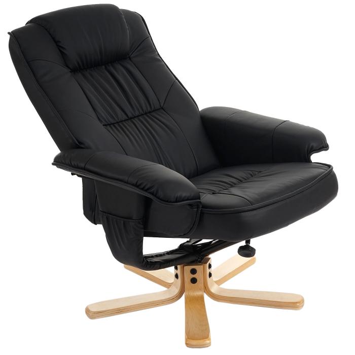 Relaxsessel Fernsehsessel Sessel ohne Hocker M56 Kunstleder ~ schwarz von  Heute-Wohnen
