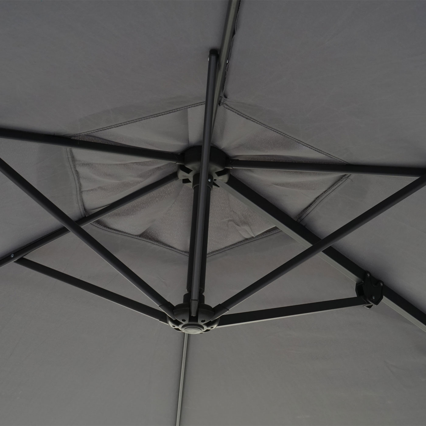 Wandschirm Casoria, Ampelschirm Balkonschirm Sonnenschirm, 3m neigbar,  Polyester Alu/Stahl 9kg ~ grau von Heute-Wohnen