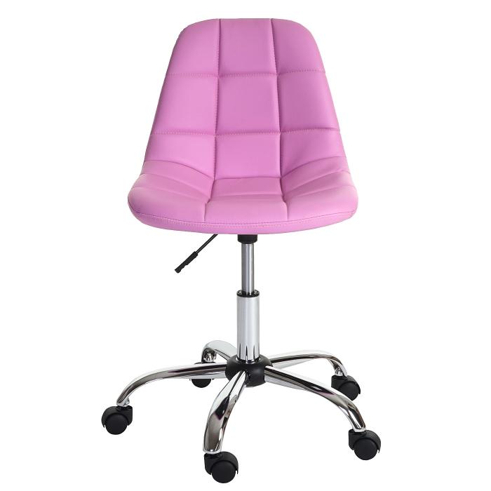 Drehstuhl HWC-A60, Bürostuhl Arbeitshocker, Schalensitz Kunstleder ~ rosa  von Heute-Wohnen