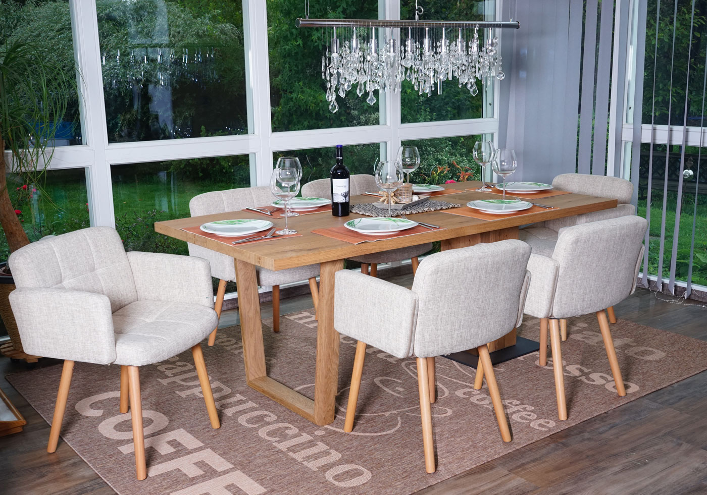 Set 6x sedie sala pranzo soggiorno Orlando II tessuto legno massiccio | eBay