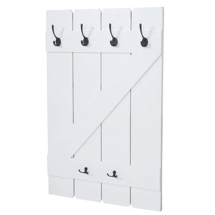 Wandgarderobe HWC-D13, Garderobe Garderobenpaneel, 6 Haken 91x60cm ~ weiß  lackiert von Heute-Wohnen