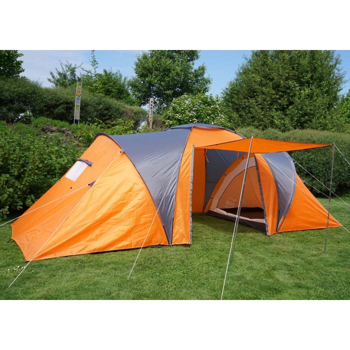 Campingzelt Loksa, 6-Mann Zelt Kuppelzelt Igluzelt Festival-Zelt, 6 Personen  ~ orange von Heute-Wohnen