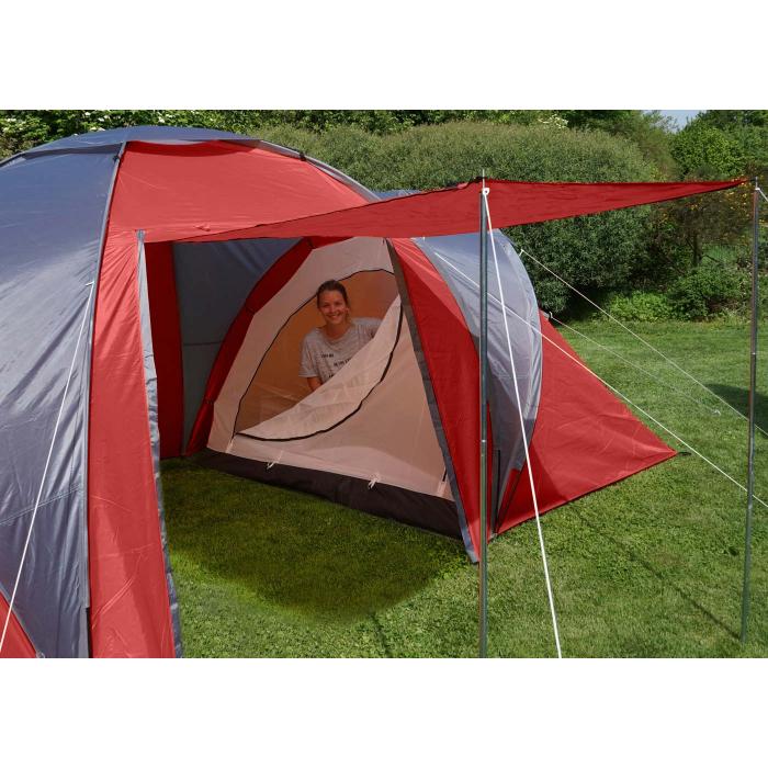 Campingzelt Loksa, 6-Mann Zelt Kuppelzelt Igluzelt Festival-Zelt, 6  Personen ~ rot von Heute-Wohnen