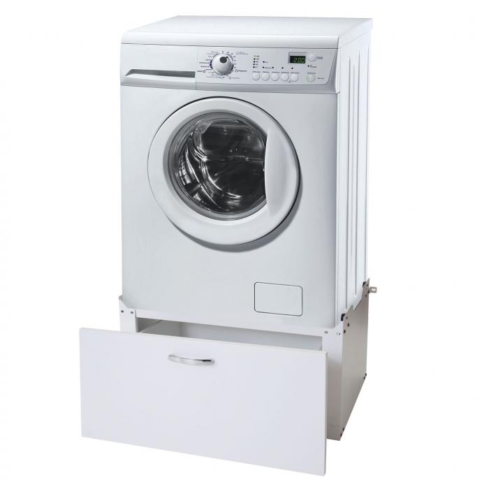 Waschmaschinenunterschrank HWC-E50, Sockel Podest Erhöhung Untergestell,  Schublade 33x61x62cm weiß von Heute-Wohnen