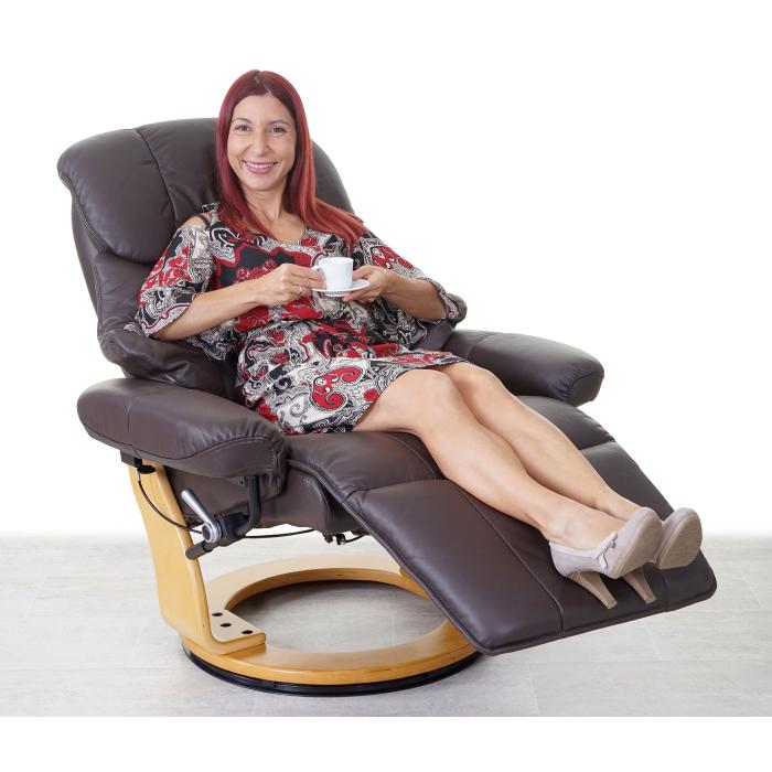 MCA Relaxsessel Calgary 2, Fernsehsessel Sessel, Echtleder 150kg belastbar  ~ braun, naturbraun von Heute-Wohnen