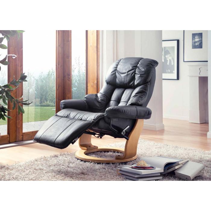 MCA Relaxsessel Calgary 2, Fernsehsessel Sessel, Stoff/Textil 150kg  belastbar ~ dunkelgrau, Walnuss-Optik von Heute-Wohnen