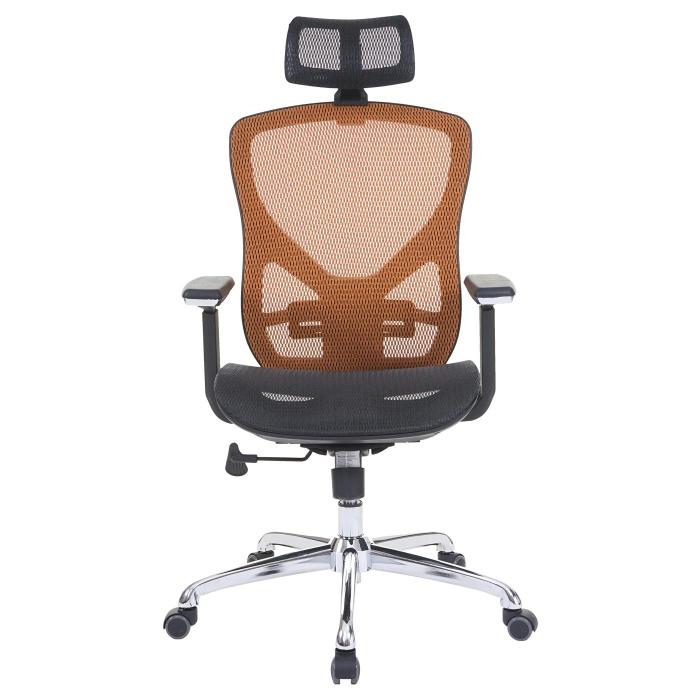 Bürostuhl HWC-A61, Schreibtischstuhl, Sliding-Funktion Stoff/Textil ISO9001  ~ schwarz/orange von Heute-Wohnen