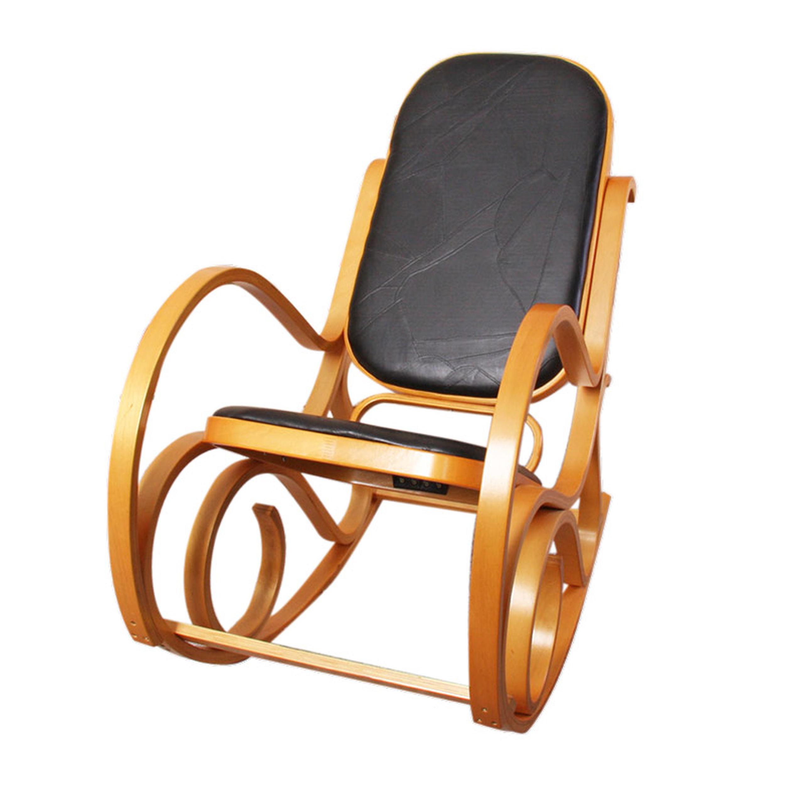 Rocking-chair/fauteuil à bascule M41, imitation bois de chêne/noyer,  simili-cuir | eBay
