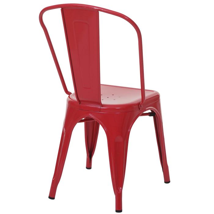 Möbel Metall Industriedesign stapelbar rot Stuhl MCW-A73 Bistrostuhl  Stapelstuhl €71.98