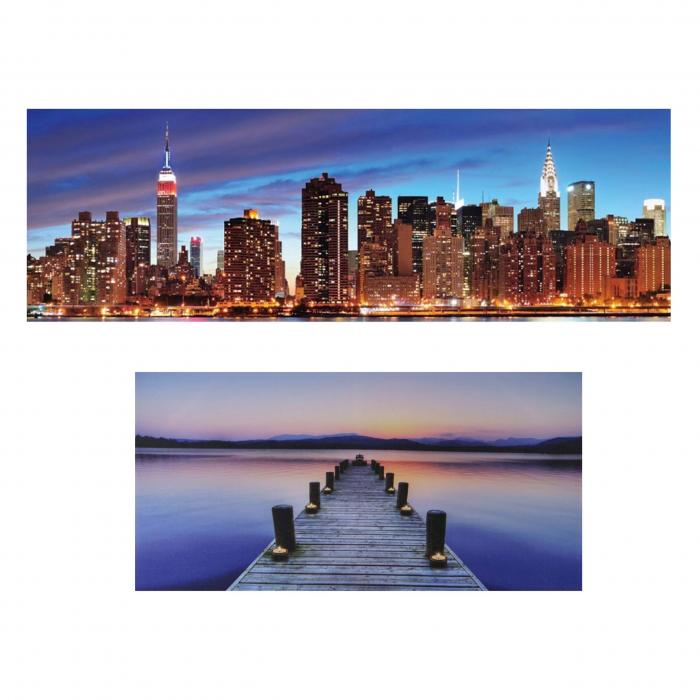 LED-Pinnwand, Pinboard Memoboard Leuchtbild, Timer ~ 120x40cm New York von  Heute-Wohnen