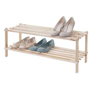 Schuhregal HWC-B52 Schuhablage Schuhstnder Holzregal Standregal ~ 2 Bden