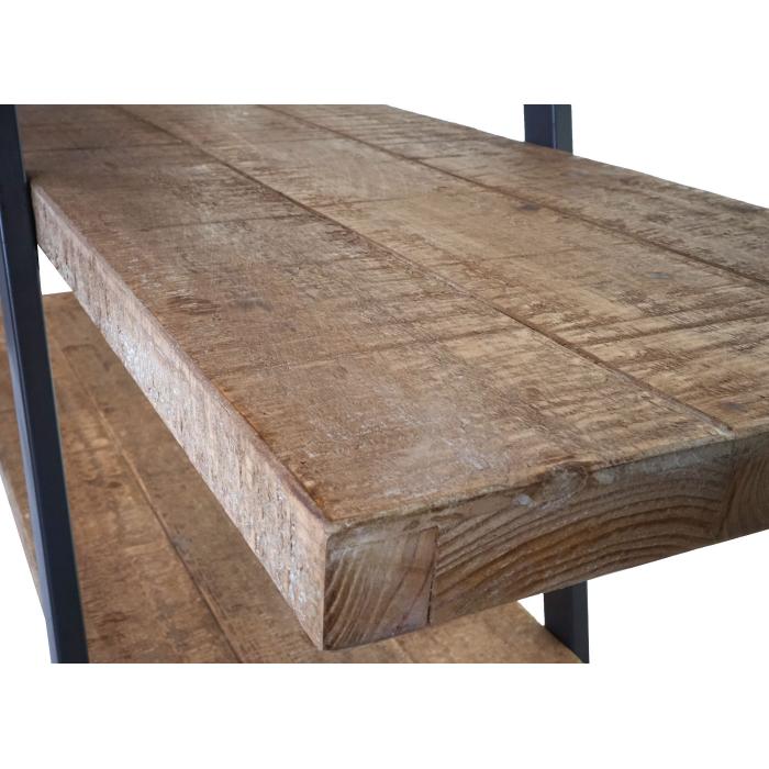 Standregal HWC-A15, Bücherregal Regal, 4 Ebenen Tanne Holz rustikal massiv  FSC-zertifiziert 189x150x44cm von Heute-Wohnen