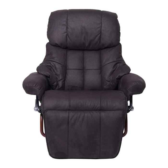 MCA Relaxsessel Calgary 2, Fernsehsessel Sessel, Stoff/Textil 150kg  belastbar ~ braun-schwarz, Walnuss-Optik von Heute-Wohnen