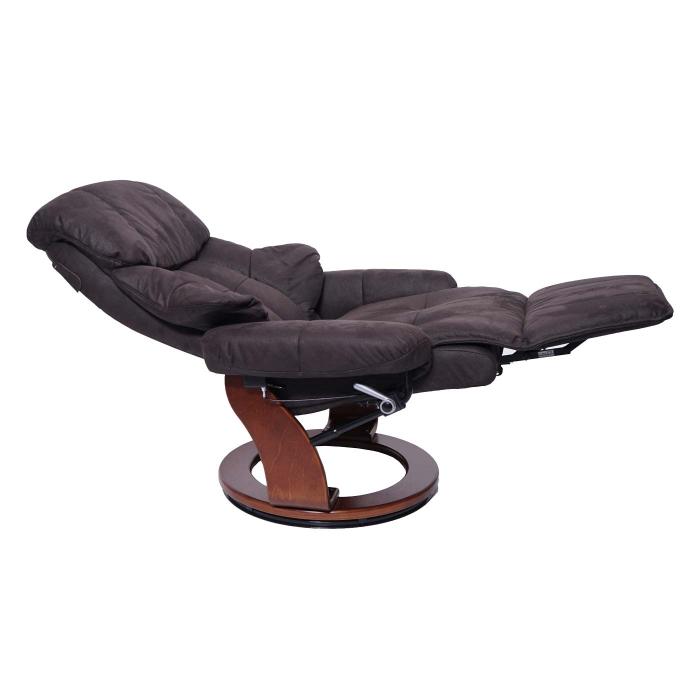 MCA Relaxsessel Calgary 2, Fernsehsessel Sessel, Stoff/Textil 150kg  belastbar ~ braun-schwarz, Walnuss-Optik von Heute-Wohnen
