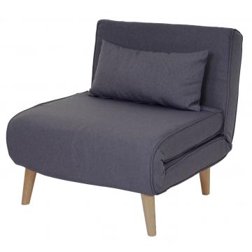 Schlafsessel HWC-D35, Schlafsofa Funktionssessel Klappsessel Relaxsessel Jugendsessel Sessel, Stoff/Textil ~ dunkelgrau