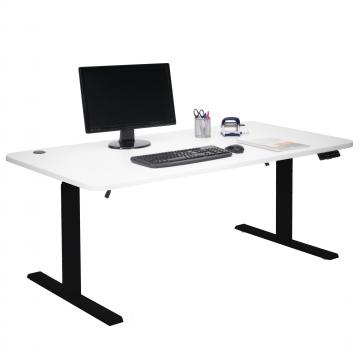 Schreibtisch HWC-D40, Computertisch, elektrisch hhenverstellbar 160x80cm 53kg MVG ~ wei, schwarz