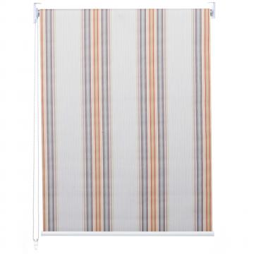 Rollo HWC-D52, Fensterrollo Seitenzugrollo Jalousie, 100x160cm Sonnenschutz Verdunkelung blickdicht ~ grau/braun/orange