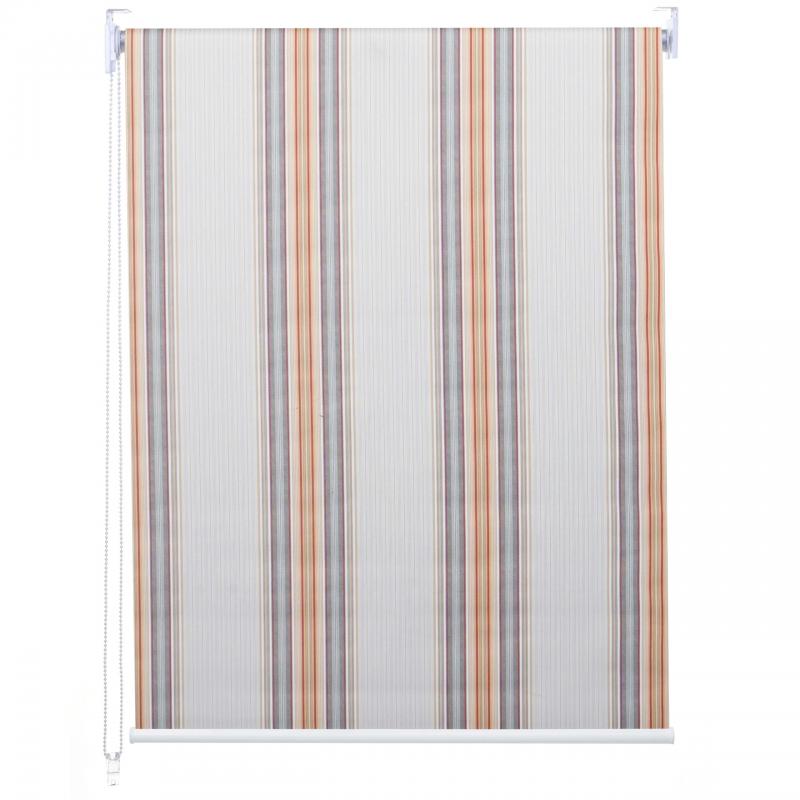 Rollo HWC-D52, Fensterrollo Seitenzugrollo Jalousie, 110x160cm Sonnenschutz Verdunkelung blickdicht ~ grau/braun/orange