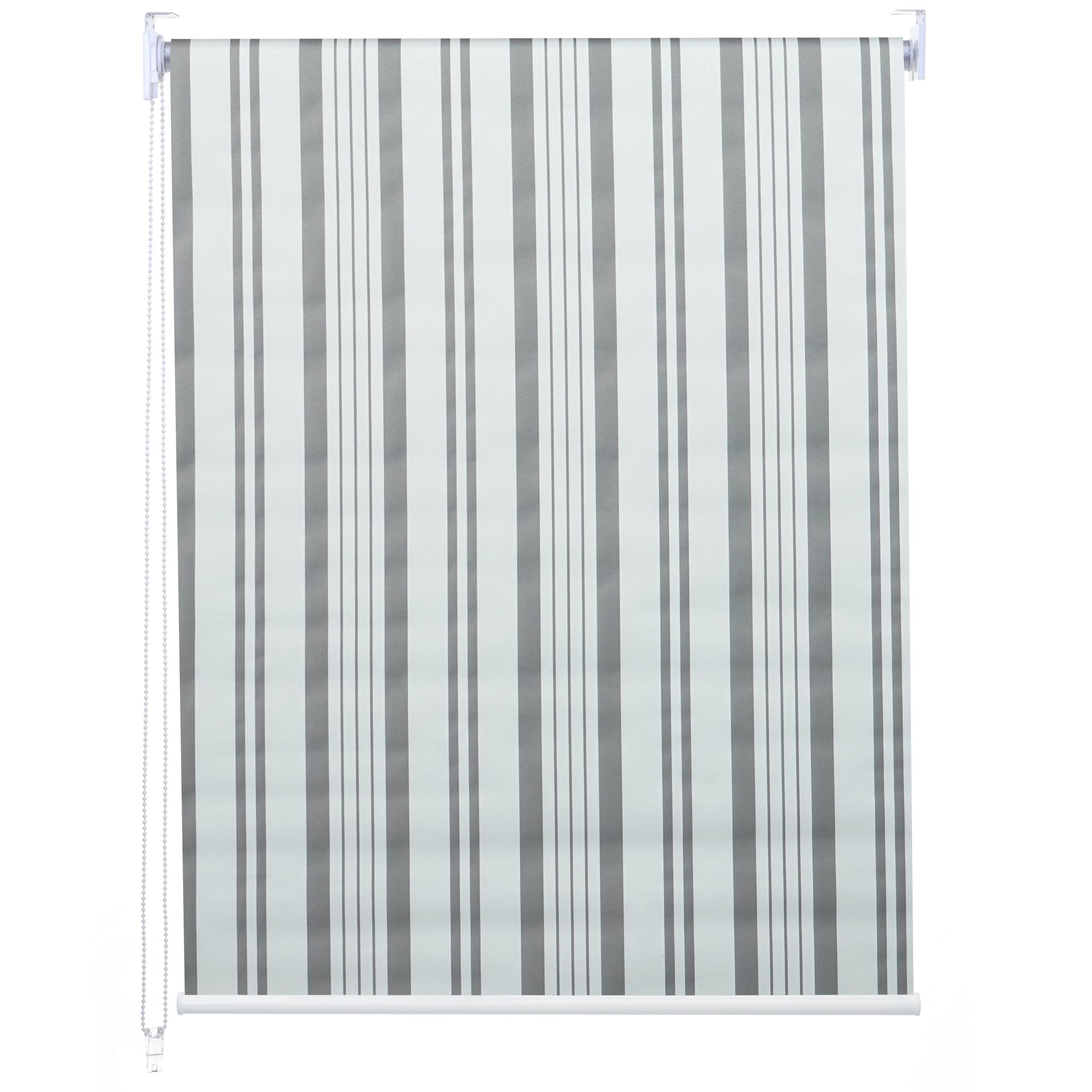 Rollo HWC-D52, Fensterrollo Seitenzugrollo Jalousie, 80x230cm Sonnenschutz  Verdunkelung blickdicht ~ grau/weiß von Heute-Wohnen