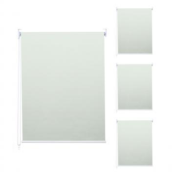 4er-Set Rollo HWC-D52, Fensterrollo Seitenzugrollo Jalousie, 100x160cm Sonnenschutz blickdicht ~ creme