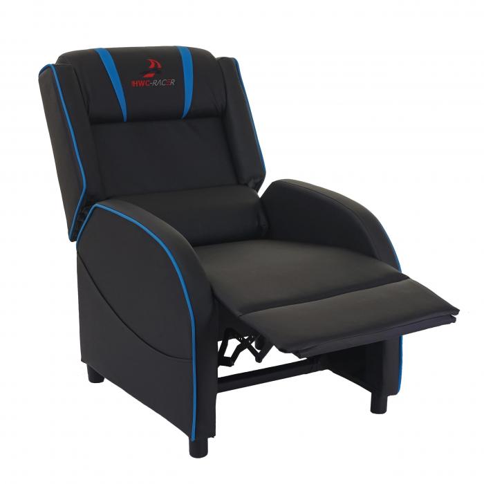 Fernsehsessel HWC-D68, HWC-Racer Relaxsessel TV-Sessel Gaming-Sessel,  Kunstleder ~ schwarz/blau von Heute-Wohnen