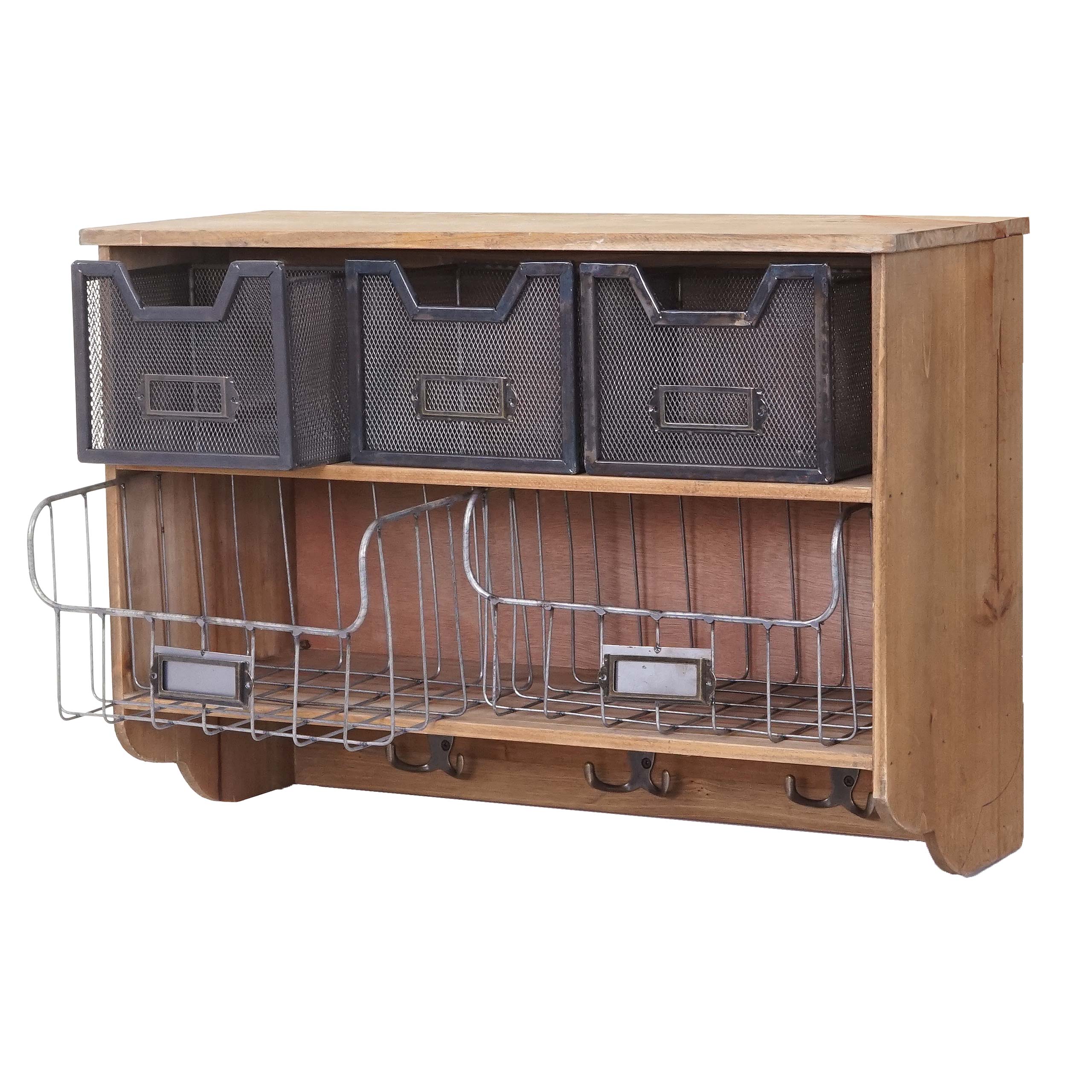 Küchenregal HWC-A43, Haushaltsregal Regal, Tanne Holz Vintage Patchwork  42x60x24cm von Heute-Wohnen