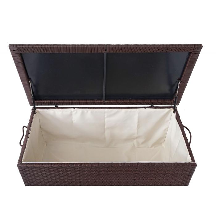 Poly-Rattan Kissenbox HWC-D88, Gartentruhe Auflagenbox Truhe ~ Premium braun,  51x100x50cm 170l von Heute-Wohnen