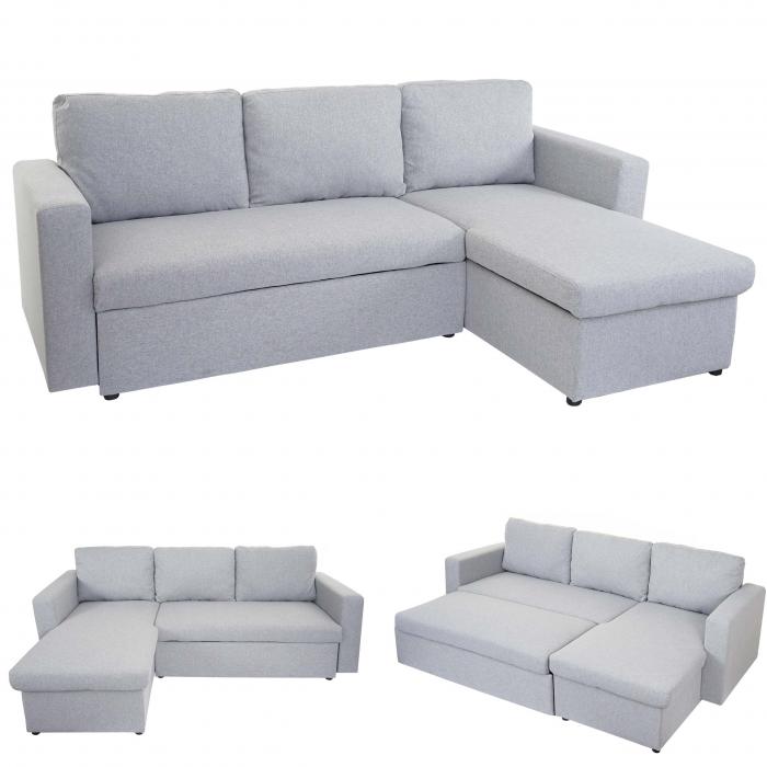 B-Ware (Bettkasten vorne SK3) | Schlafsofa HWC-D92, Couch Ecksofa Sofa,  Schlaffunktion 220x152cm Stoff/Textil von Heute-Wohnen