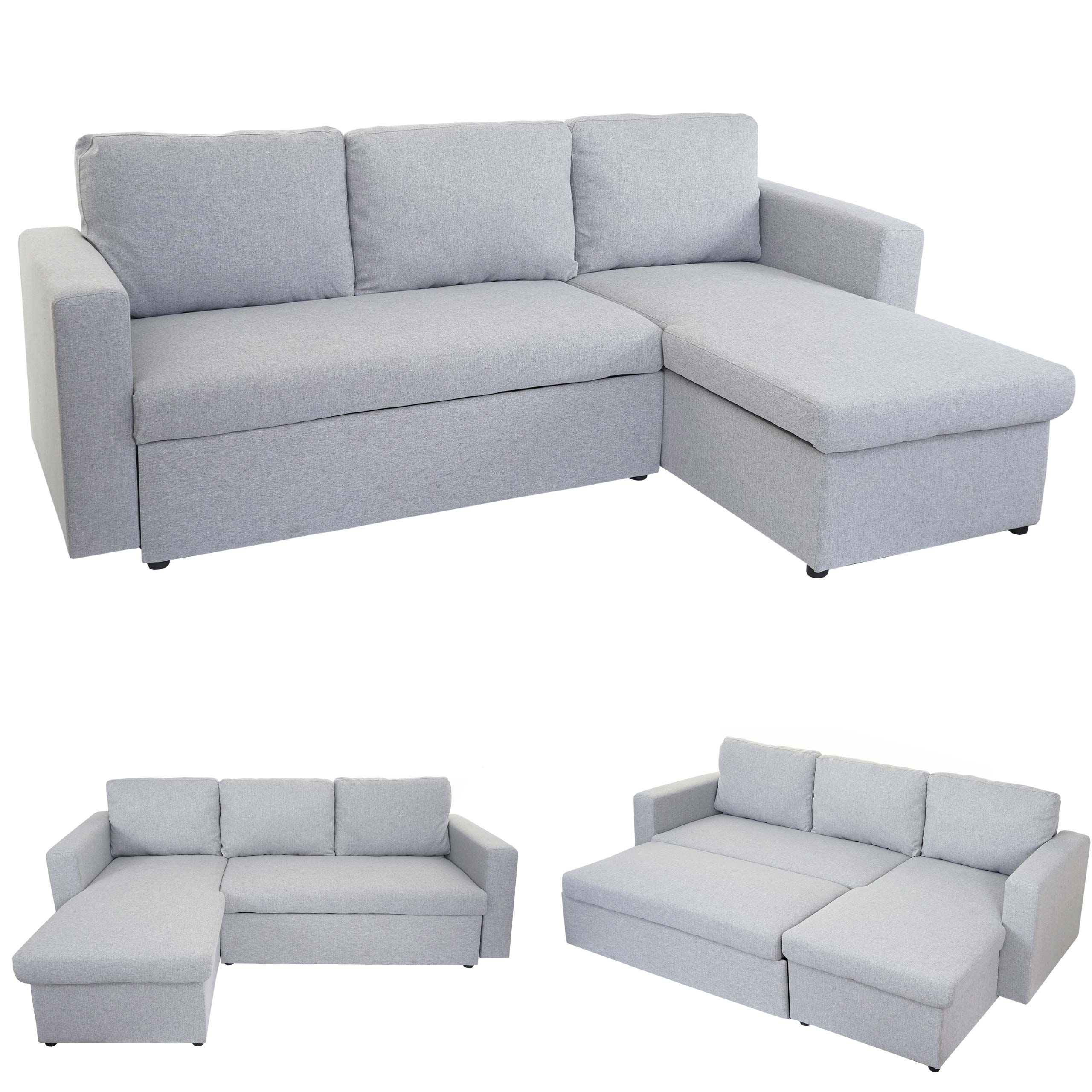 Schlafsofa HWC-D92, Couch Ecksofa Sofa, Schlaffunktion 220x152cm Stoff/Textil  | eBay