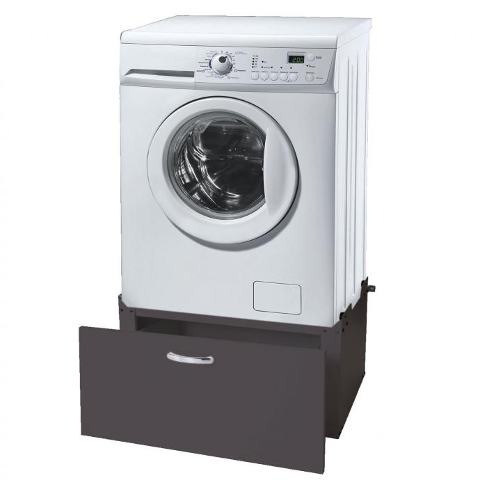 Waschmaschinenunterschrank HWC-E50, Sockel Podest Erhöhung Untergestell,  Schublade 33x61x52cm ~ schwarz