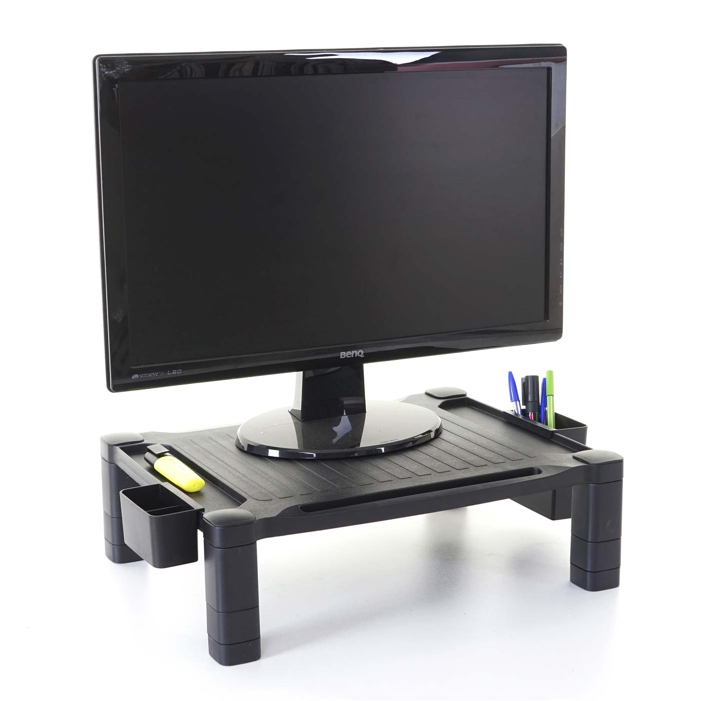Monitorerhöhung HWC-E61, Monitorständer Schreibtischaufsatz  Bildschirmerhöhung, Kunststoff 13x43x33cm von Heute-Wohnen