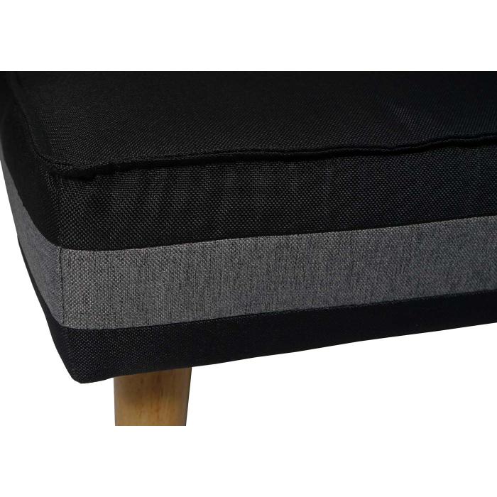 3er-Sofa Herstal, Couch Schlafsofa Gästebett Bettsofa 177cm ~ Textil,  schwarz von Heute-Wohnen