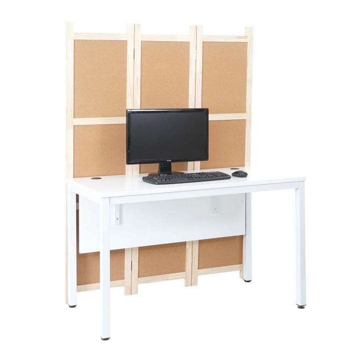 Schreibtisch HWC-E94, Bürotisch Computertisch mit Trennwand Pinnwand  Sichtschutz von Heute-Wohnen