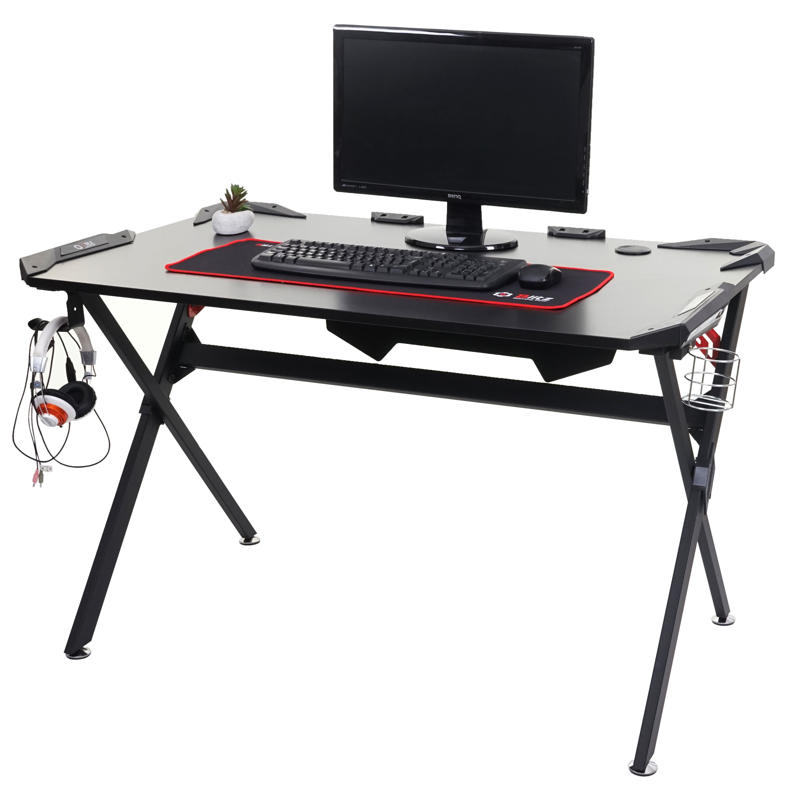 Schreibtisch HWC-F11, Computertisch Jugend-Schreibtisch, Gaming  FSC-zertifiziert 120x75cm schwarz von Heute-Wohnen