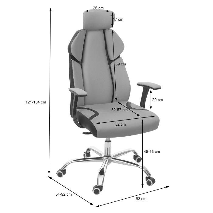 Bürostuhl HWC-F12, Schreibtischstuhl Drehstuhl Racing-Chair,  Sliding-Funktion Stoff/Textil + Kunstleder ~ schwarz/weiß von Heute-Wohnen